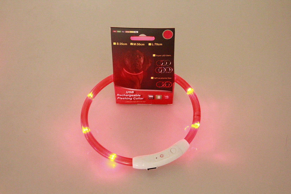 HKM-8287549 USB Rechargeable Glow-in-the-Dark Safety Collar for Dogs - Visible Up to 500 Meters, Available in Multiple Sizes