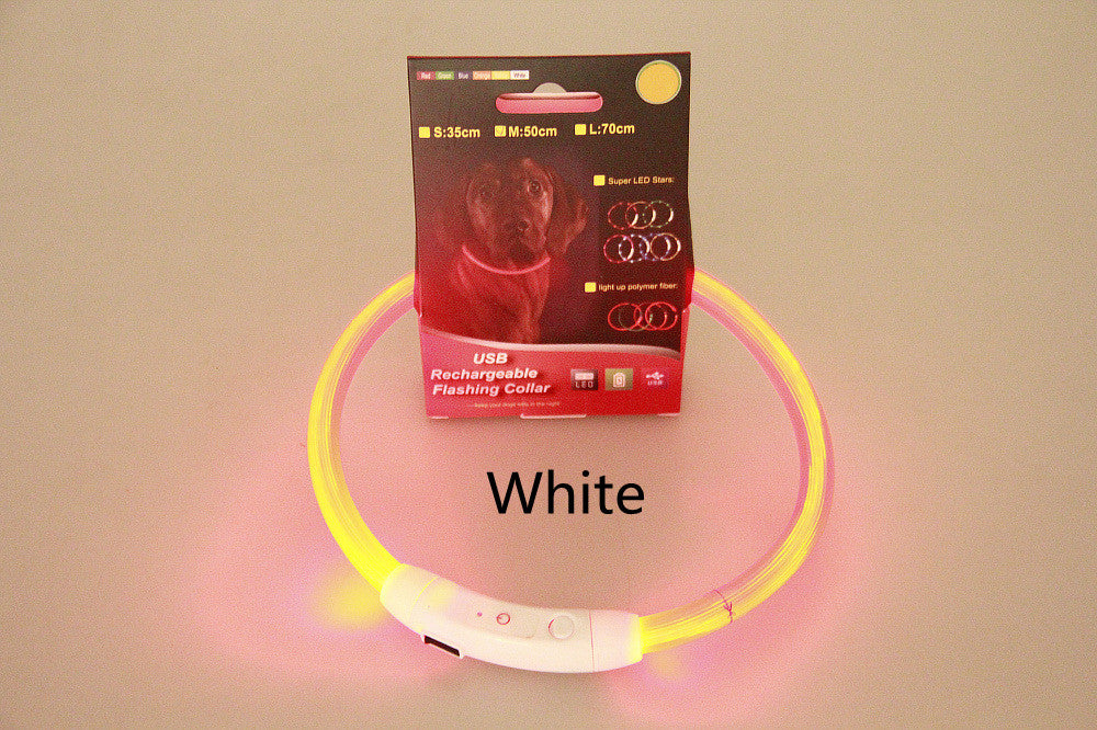 HKM-8287549 USB Rechargeable Glow-in-the-Dark Safety Collar for Dogs - Visible Up to 500 Meters, Available in Multiple Sizes