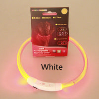 HKM-8287549 USB Rechargeable Glow-in-the-Dark Safety Collar for Dogs - Visible Up to 500 Meters, Available in Multiple Sizes