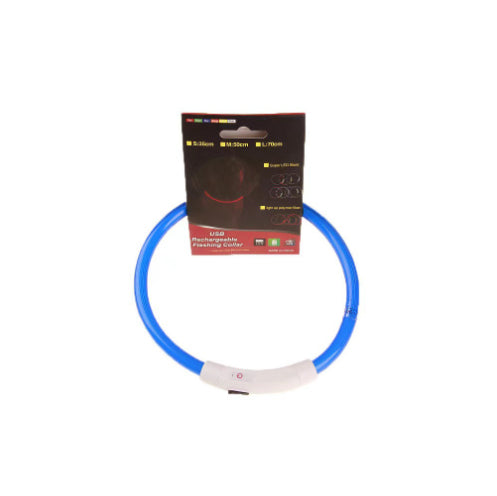 HKM-8287549 USB Rechargeable Glow-in-the-Dark Safety Collar for Dogs - Visible Up to 500 Meters, Available in Multiple Sizes