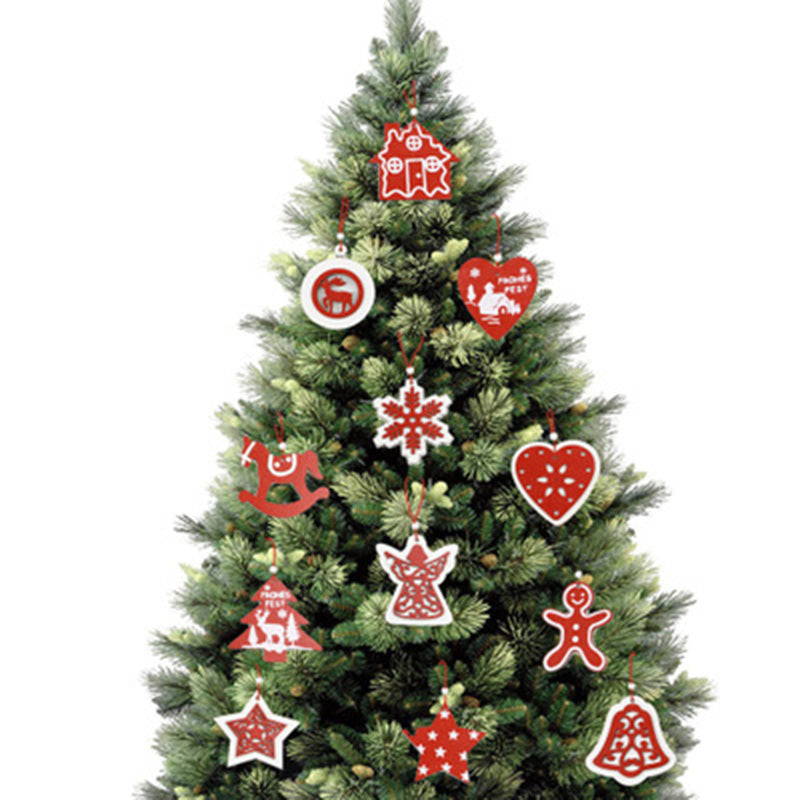 HKM-828819 Rustic Wooden Christmas Tree Pendant Ornament for Crafting and Decoration