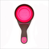HKM-8289341 Folding Silicone Pet Bowl with Measuring Spoon and Storage Clip for Dogs and Cats
