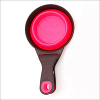HKM-8289341 Folding Silicone Pet Bowl with Measuring Spoon and Storage Clip for Dogs and Cats