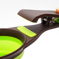 HKM-8289341 Folding Silicone Pet Bowl with Measuring Spoon and Storage Clip for Dogs and Cats