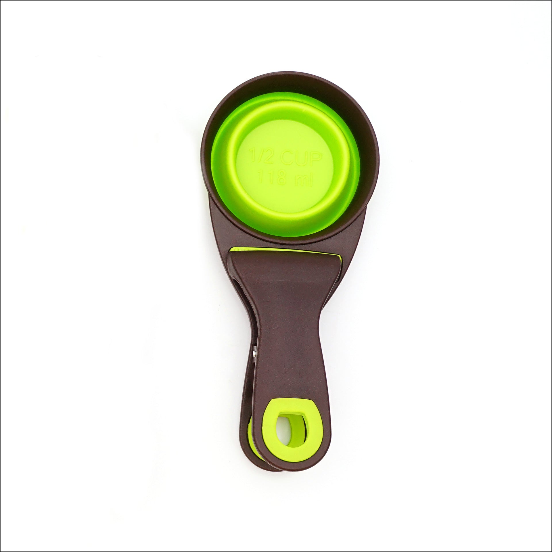 HKM-8289341 Folding Silicone Pet Bowl with Measuring Spoon and Storage Clip for Dogs and Cats