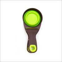 HKM-8289341 Folding Silicone Pet Bowl with Measuring Spoon and Storage Clip for Dogs and Cats