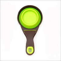 HKM-8289341 Folding Silicone Pet Bowl with Measuring Spoon and Storage Clip for Dogs and Cats