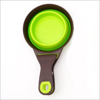 HKM-8289341 Folding Silicone Pet Bowl with Measuring Spoon and Storage Clip for Dogs and Cats