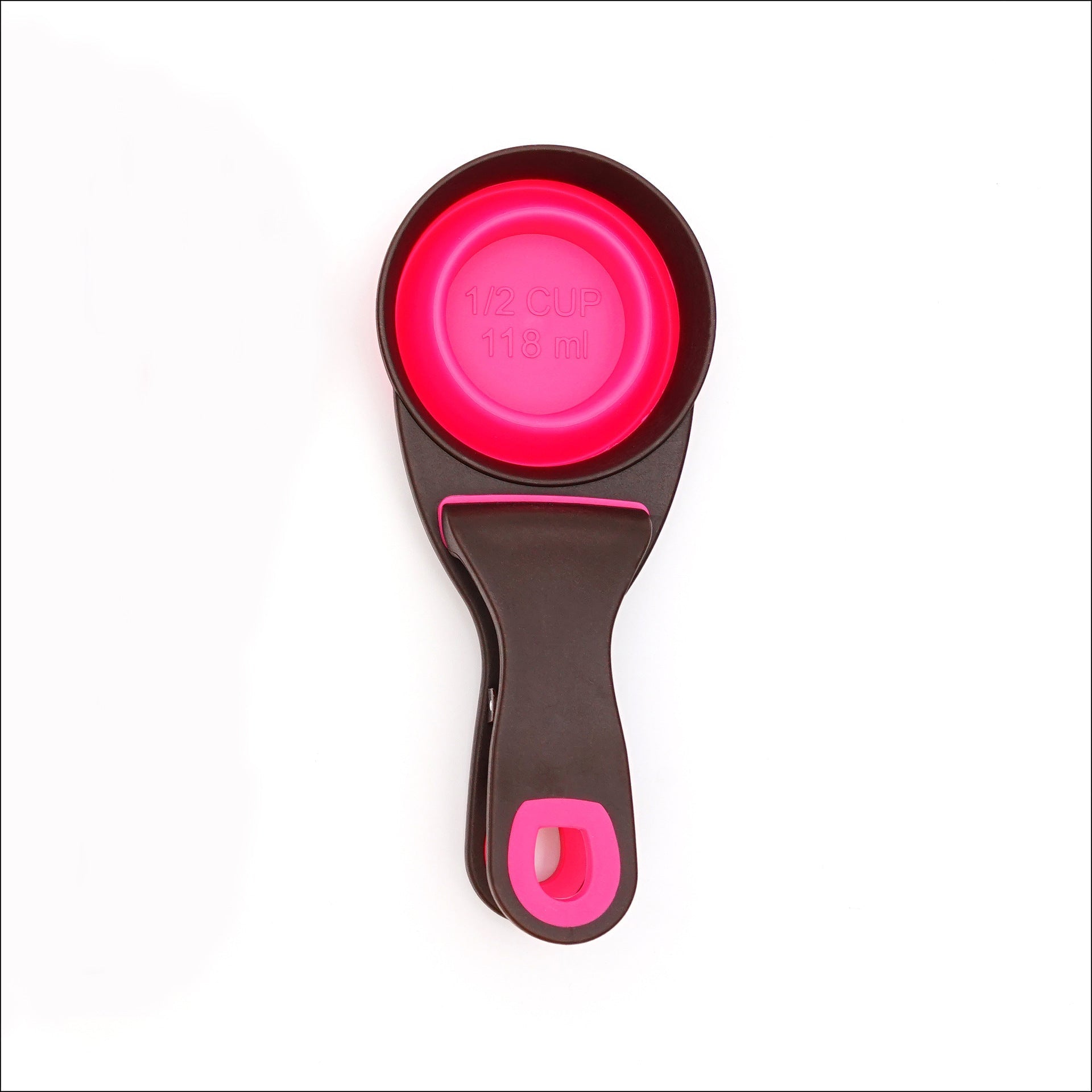 HKM-8289341 Folding Silicone Pet Bowl with Measuring Spoon and Storage Clip for Dogs and Cats