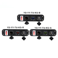 HKM-829075 Three-Port Car Mobile Phone Charger, 12-30V Input, 5V USB Output, 4200mA Current, Model YD-YY-TU-KG