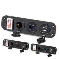 HKM-829075 Three-Port Car Mobile Phone Charger, 12-30V Input, 5V USB Output, 4200mA Current, Model YD-YY-TU-KG