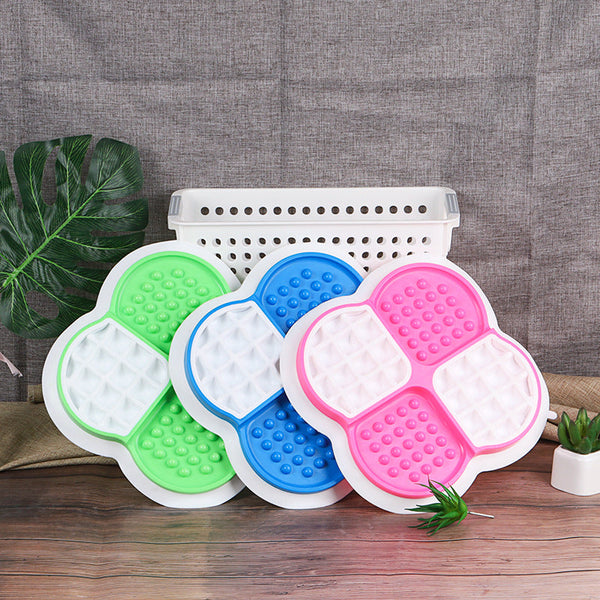 HKM-8291517 Non-slip Suction Cup Slow Feeder Plate for Pets - TPE & PP, 235mm x 235mm