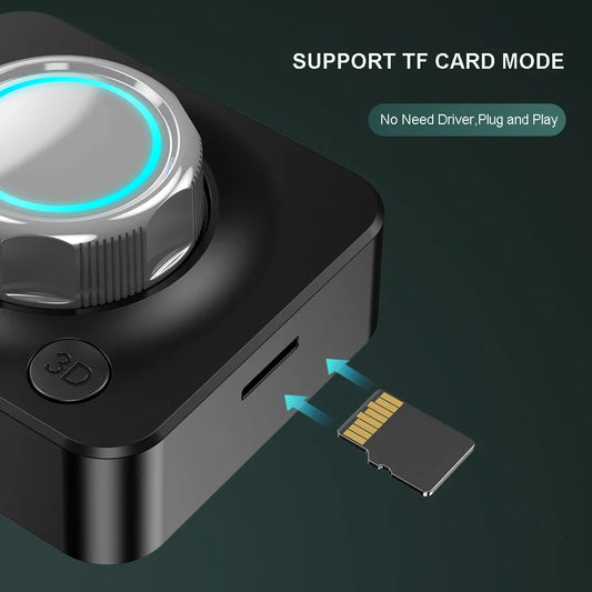 HKM-829203 Wireless Audio Receiver with RCA, 3.5mm Aux, and TF Connectors for Home Speakers