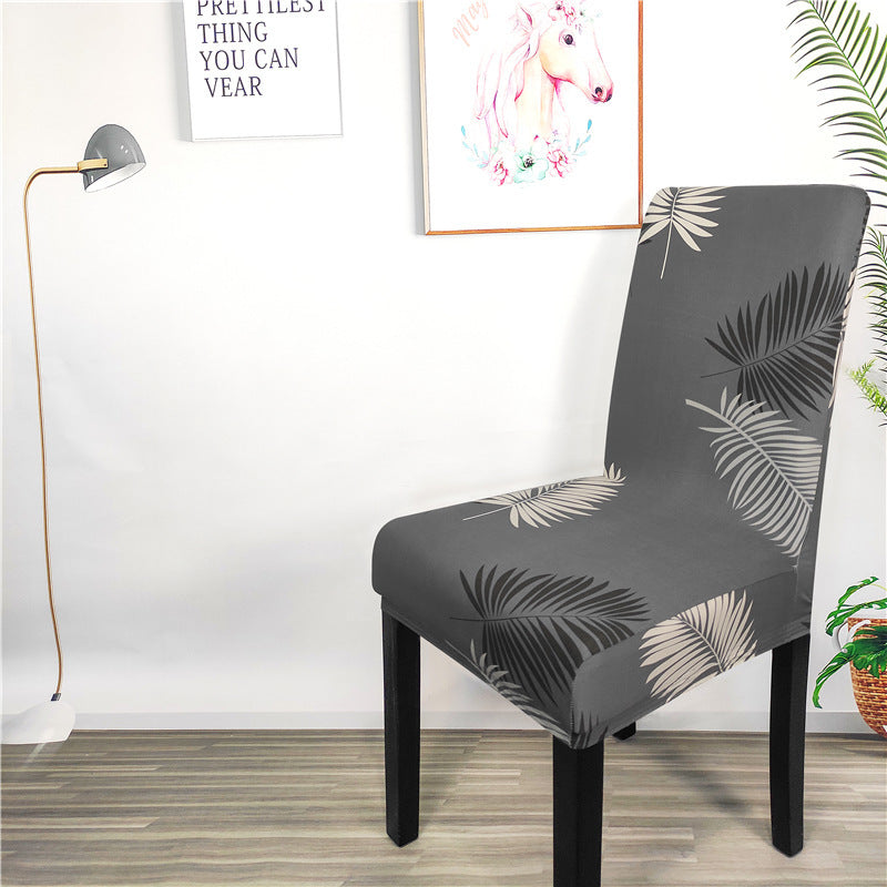 HKM-829267 High Elastic Blue Flower Patterned Chair Cover - Modern Polyester Decor for Home Use