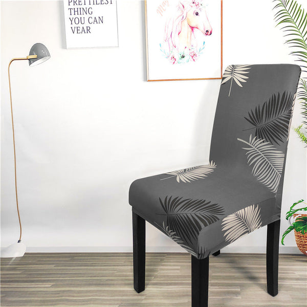 HKM-829267 High Elastic Blue Flower Patterned Chair Cover - Modern Polyester Decor for Home Use