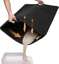 HKM-8292797 Cat Litter Trapping Mat with Honeycomb Double Layer Design, Waterproof and Washable for Easy Cleanup