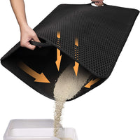 HKM-8292797 Cat Litter Trapping Mat with Honeycomb Double Layer Design, Waterproof and Washable for Easy Cleanup