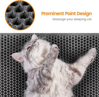 HKM-8292797 Cat Litter Trapping Mat with Honeycomb Double Layer Design, Waterproof and Washable for Easy Cleanup