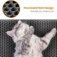 HKM-8292797 Cat Litter Trapping Mat with Honeycomb Double Layer Design, Waterproof and Washable for Easy Cleanup