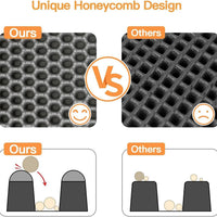 HKM-8292797 Cat Litter Trapping Mat with Honeycomb Double Layer Design, Waterproof and Washable for Easy Cleanup