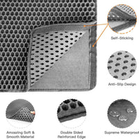 HKM-8292797 Cat Litter Trapping Mat with Honeycomb Double Layer Design, Waterproof and Washable for Easy Cleanup