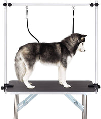 HKM-8293181 Adjustable Heavy Duty Dog Grooming Table with Non-Slip Surface and Folding Design, 36 x 23.8 Inches