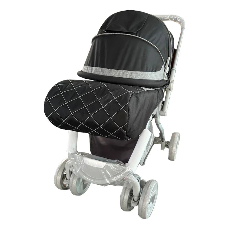 HKM-829395 3-in-1 Foldable Baby Pram with Iron and Metal Frame for Ages 0-3 Years, Includes Foot Covers