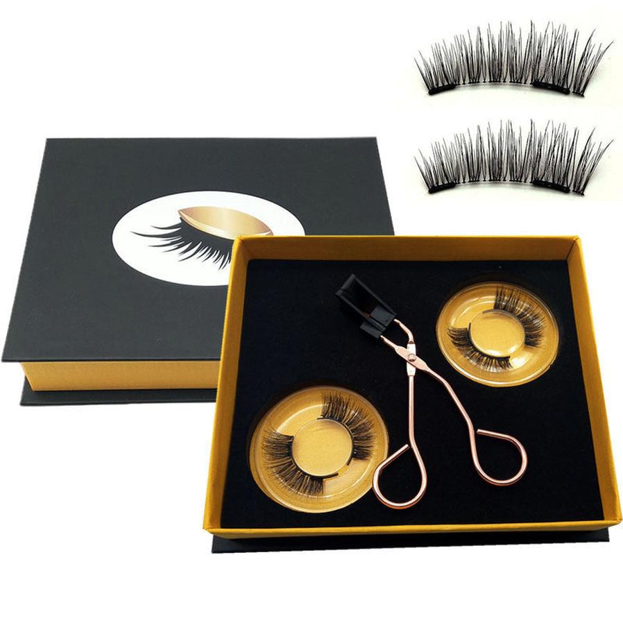 HKM-829587 Magnetic False Eyelash Set with Tweezers - No Glue Needed, Natural and Thick Options