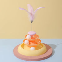 HKM-8296125 Cat Turntable Toy for Stress Relief - Available in Colorful Options with or without Feathers