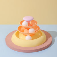 HKM-8296125 Cat Turntable Toy for Stress Relief - Available in Colorful Options with or without Feathers