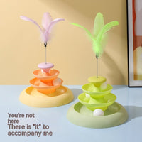 HKM-8296125 Cat Turntable Toy for Stress Relief - Available in Colorful Options with or without Feathers