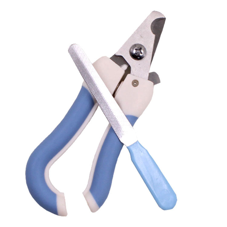 HKM-8296893 Stainless Steel Pet Nail Clippers with Rubber Handle in Blue and Pink