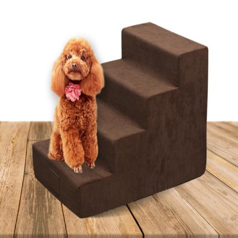 HKM-829715 Pet Stair Ladder for Dogs - Soft Steps for Small and Older Pets to Access Furniture and Heights