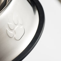 HKM-8297277 Stainless Steel Dog Bowl with Footprint Design - Available in Various Sizes (15cm to 34cm)