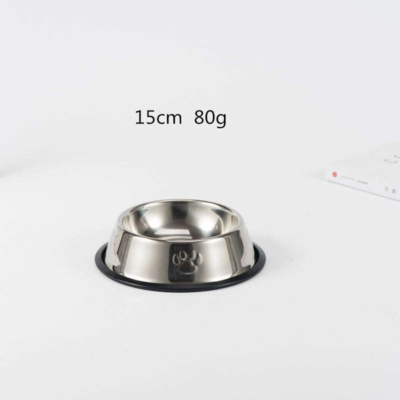 HKM-8297277 Stainless Steel Dog Bowl with Footprint Design - Available in Various Sizes (15cm to 34cm)