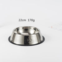 HKM-8297277 Stainless Steel Dog Bowl with Footprint Design - Available in Various Sizes (15cm to 34cm)