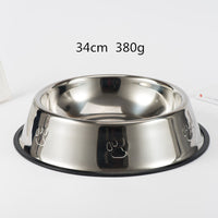 HKM-8297277 Stainless Steel Dog Bowl with Footprint Design - Available in Various Sizes (15cm to 34cm)