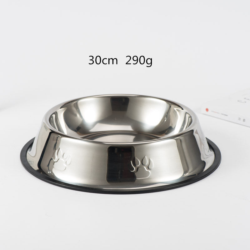 HKM-8297277 Stainless Steel Dog Bowl with Footprint Design - Available in Various Sizes (15cm to 34cm)