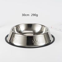 HKM-8297277 Stainless Steel Dog Bowl with Footprint Design - Available in Various Sizes (15cm to 34cm)