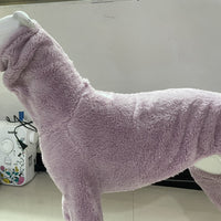 HKM-8297661 Reversible High Collar Fleece Dog Jacket in Solid Yellow or Purple