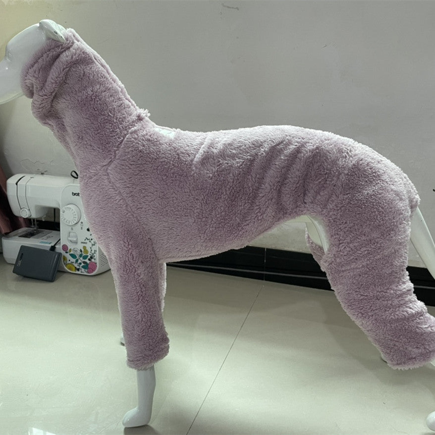 HKM-8297661 Reversible High Collar Fleece Dog Jacket in Solid Yellow or Purple