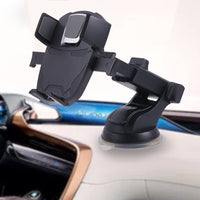 HKM-829907 Adjustable Long Pole Car Phone Holder for 4" to 6.4" Devices, Black