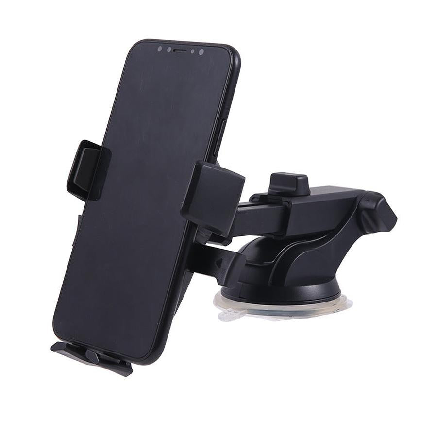 HKM-829907 Adjustable Long Pole Car Phone Holder for 4" to 6.4" Devices, Black