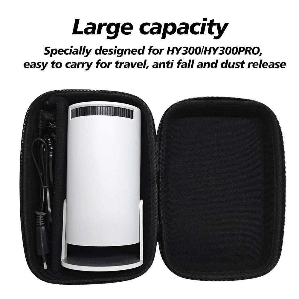 HKM-830035 Portable Dustproof Storage Box for HY300 Pro Projector - Black and Grey