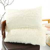 HKM-830035 Winter Warm Fluffy Long Plush and Velvet Pillow Case - 50x70cm Options Available