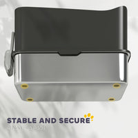 HKM-8302525 Extra Large Enclosed Stainless Steel Cat Litter Box with Scoop and Non-Slip Pads - Top Entry Design, Black