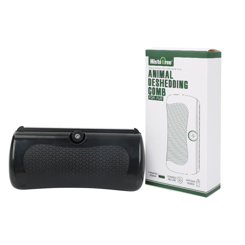 HKM-8302653 Pet Cleaning and Grooming Hair Removal Comb for Dogs - Black