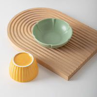 HKM-8303037 Cat Feeding Bowl in Candy Colors - Pink and Green Ceramic Design