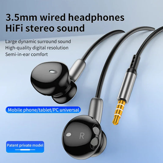 HKM-830355 Universal Wired Earbuds with Microphone and Enhanced Bass for Android Devices
