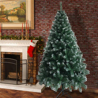 HKM-830483 6FT Light Green & White PVC Christmas Tree with Iron Frame and 650 Branches